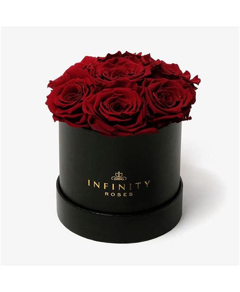 Infinity Roses Round Box Of 7 Red Real Roses Preserved To Last Over A