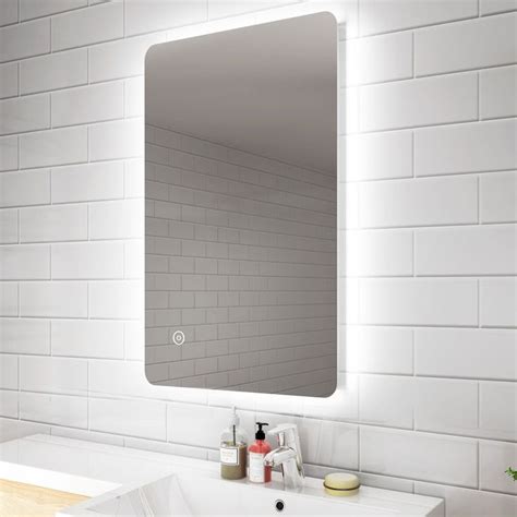 Elegant 800 X 500mm Backlit Led Illuminated Bathroom Mirror With Light Sensor Demister