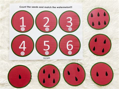 Counting Activity Printable Watermelon Seeds Counting Learn Etsy