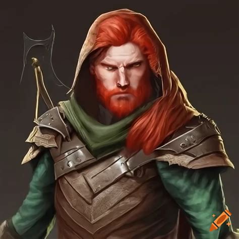 Portrait Of A Red Haired Male Ranger In Leather Armor On Craiyon