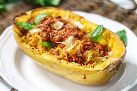 Spaghetti Squash With Easy Meat Sauce Chef Julie Yoon