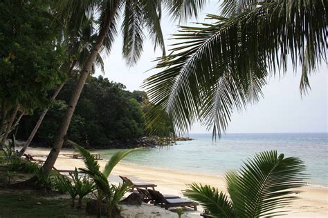 De naam van dit eiland betekent letterlijk 'adelaar die rust op het middelste eiland'. D'Coconut Lagoon op Lang Tengah op West-Maleisië, Maleisie ...