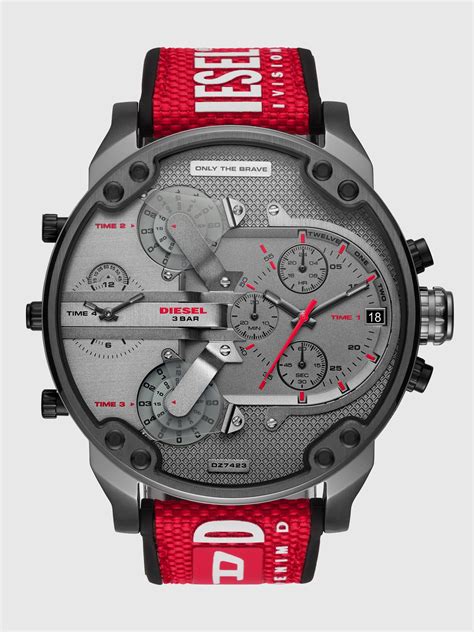 Diesel Synthetic Dz7423 Mr Daddy 20 Chronograph Red Nylon Watch For