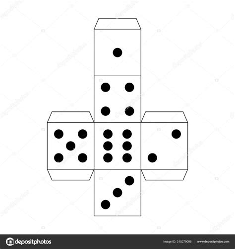 Dice Paper Template Craft Model For Games Stock Vector By ©joulenc