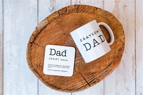 Dad Mug And Coaster Set Personalised Daddy Ts T Ideas Etsy