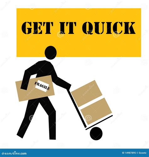 Quick Delivery Stock Illustration Illustration Of Cardboard 14987895