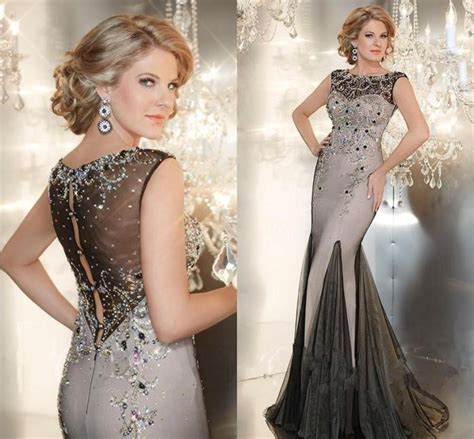 Discount Custom Made Designer Evening Gowns Crystals Beaded Evening Dresses 2015 Mermaid Stretch
