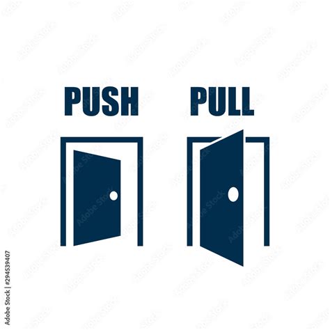 Push And Pull Door Sign Stock Vector Adobe Stock
