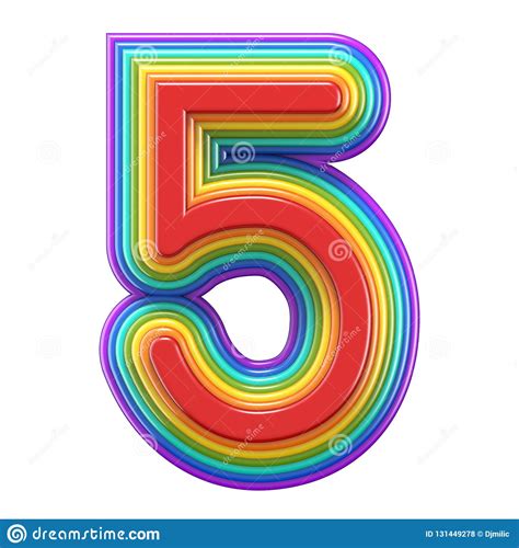 Concentric Rainbow Number 5 Five 3d Stock Illustration Illustration