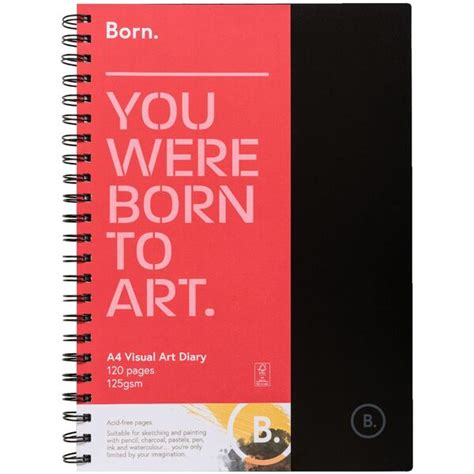 Born A4 Visual Art Diary Fsc 120 Page Officeworks