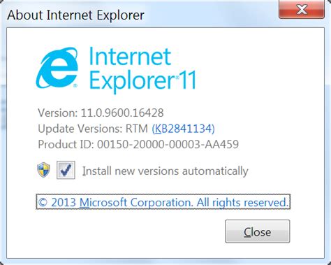 My Internet Explorer Update