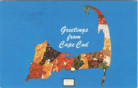 Cape Cod Postcard Vintage Cape Cod Massachusetts Map Etsy