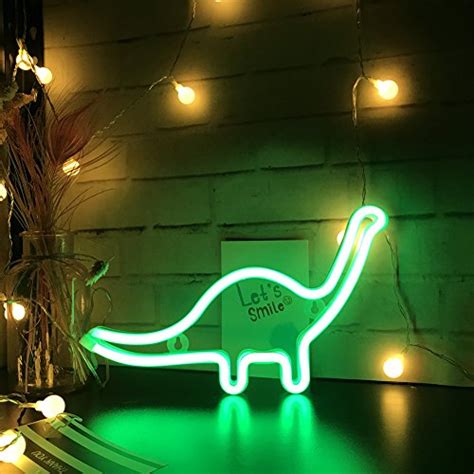Nordstylee Neon Dinosaur Light Signsled Dinosaur Night Lights Decor