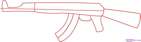 How To Draw An Assault Rifle Step By Step Guns Weapons Free Online