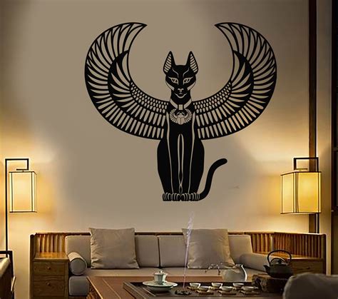 Vinyl Wall Decal Bastet Ancient Egyptian Cat Goddess Of Egypt Stickers 2207ig Egyptian Cat