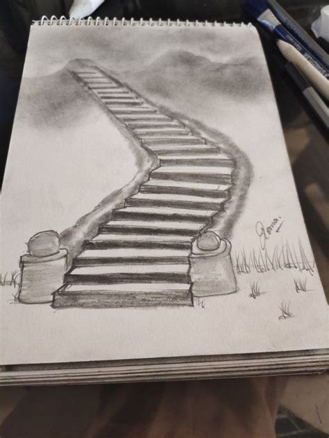 Staircase To Heaven Drawing Stairs To Heaven Stair Drawing Art