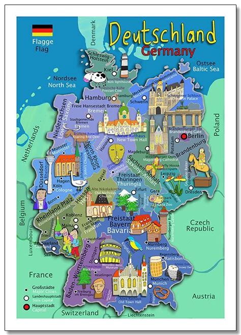 Illustrated Kids Wall Map Of Germany In Both German And English Let