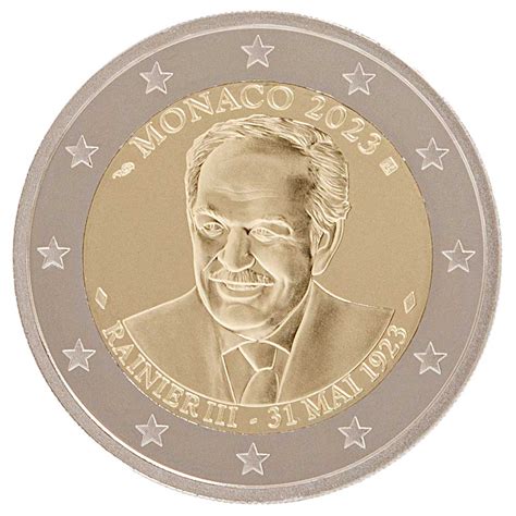 2 Euro Monaco Be 2023 100 Ans De La Naissance De Rainier Iii