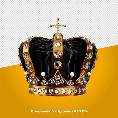 Premium PSD Royal Golden Crown With Jewels Isolated