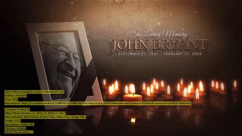 Funeral Memorial Card | After Effects Template | VideoHive 26645454