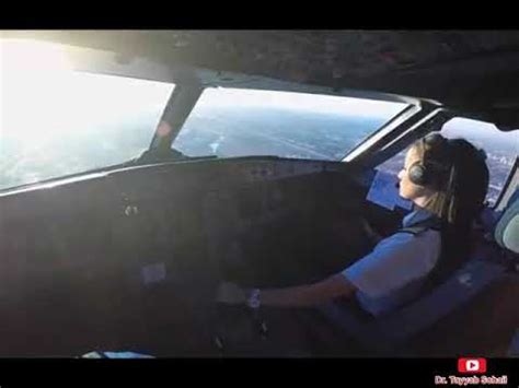 Female Pilot Landing View Airbus A Youtube
