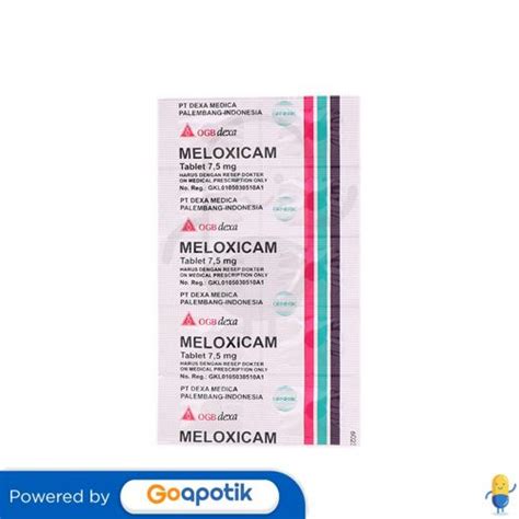 Meloxicam Ogb Dexa Medica 75 Mg Strip 10 Tablet Kegunaan Efek