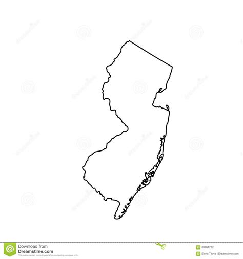 Mapa Do U S Estado De New Jersey Ilustra O Do Vetor Ilustra O De