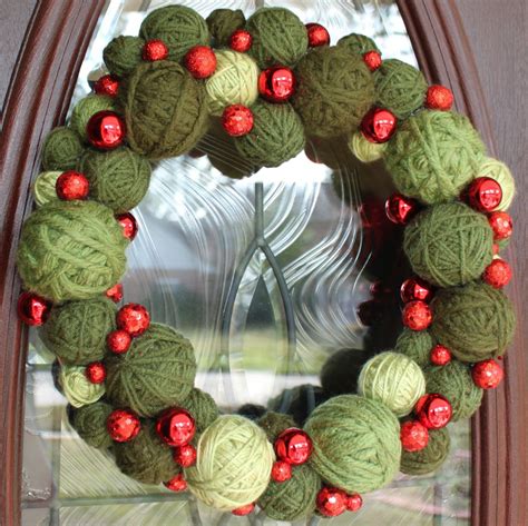Christmas Wreaths Yarn Ball Wreath Crochet Christmas Decorations