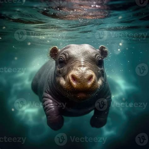Hippos Swimming Underwater Ai Generated 24906175 Stock Photo At Vecteezy
