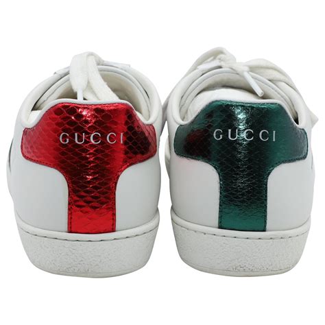 Gucci Ace Bee Trainers In White Leather Ref488283 Joli Closet