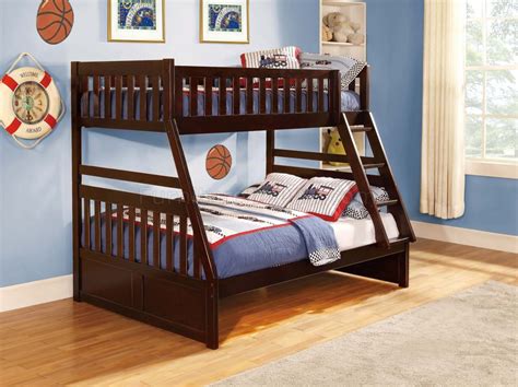 Rowe Twinfull Bunk Bed B2013 In Dark Cherry By Homelegance