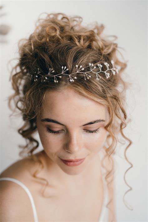 Celestial Swarovski Crystal Wedding Hair Vine Cosmic Meteor Pearl
