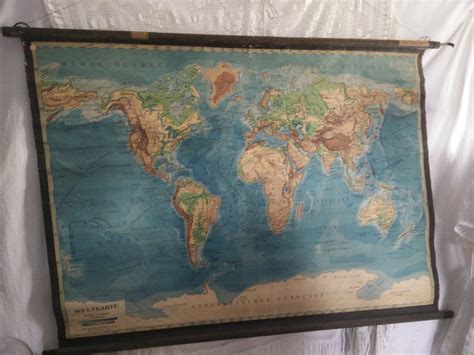 Old Pull Down World Map Julius Perthes Gotha Ca 1920 30 Etsy Uk