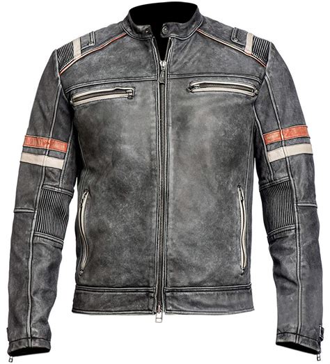 Buy Mens Vintage Motorcycle Cafe Racer Retro Moto Distressed Leather