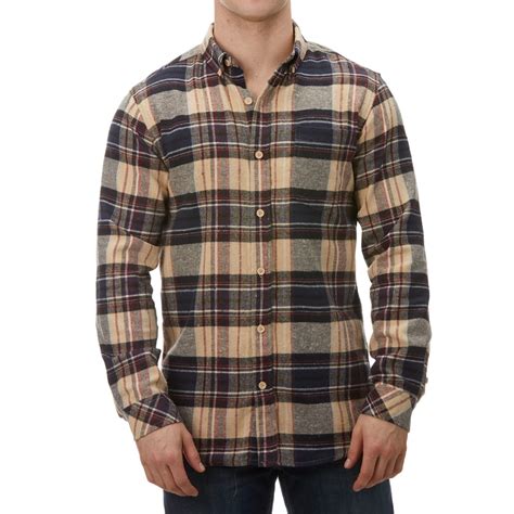 Burnside Mens Long Sleeve Woven Flannel Shirt Bobs Stores
