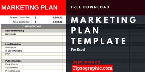 Marketing Plan Template For Excel Free Download Tipsographic