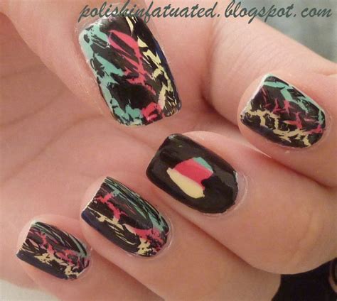 Rainbow Shatter Crackle Nails Elegant Nail Art Nails