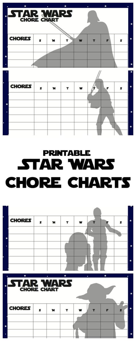 Printable Star Wars Chore Charts Clever Pink Pirate