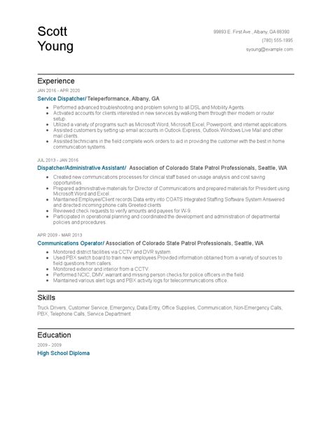 Dispatcher resume sample inspires you with ideas and examples of what do you put in the objective, skills, responsibilities and duties. Service Dispatcher Resume Examples and Tips - Zippia