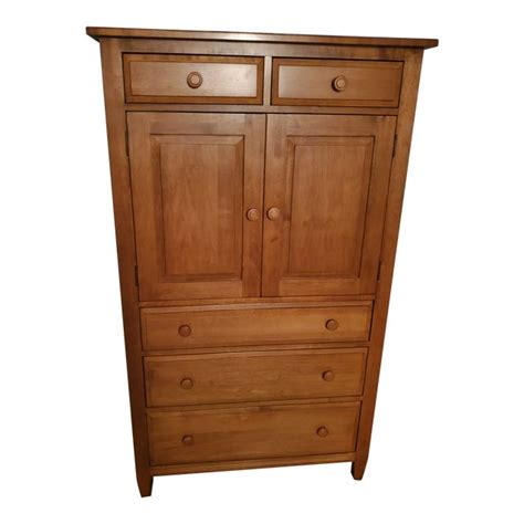 Vintage Ethan Allen Country French Solid Maple Tall Armoire Dresser