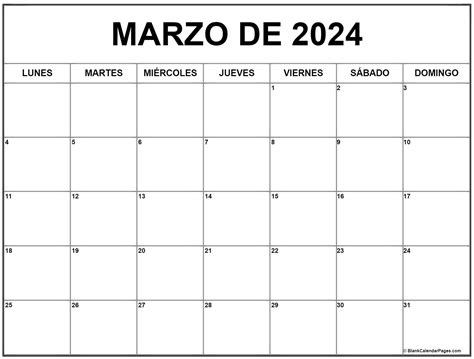 Calendario De Marzo 2021 Para Imprimir