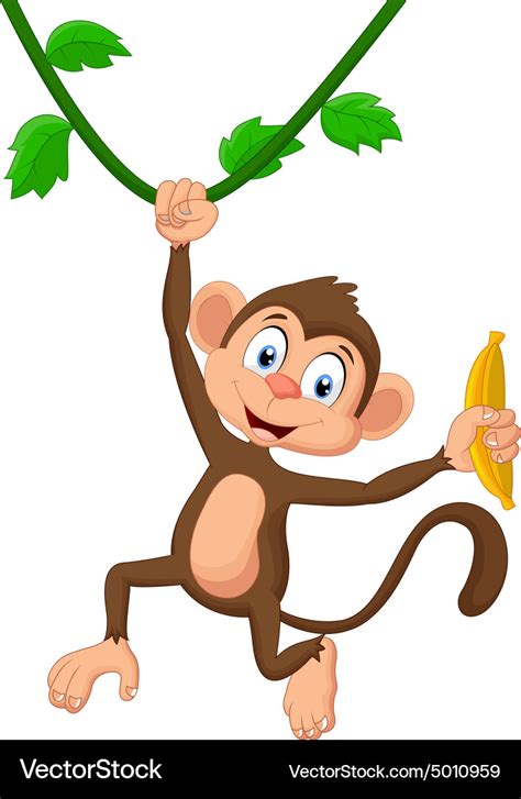 Cartoon Monkey Hanging Royalty Free Vector Image