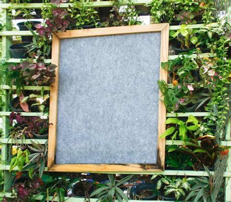 Premium Photo Wood Frame On Vertical Garden Wall