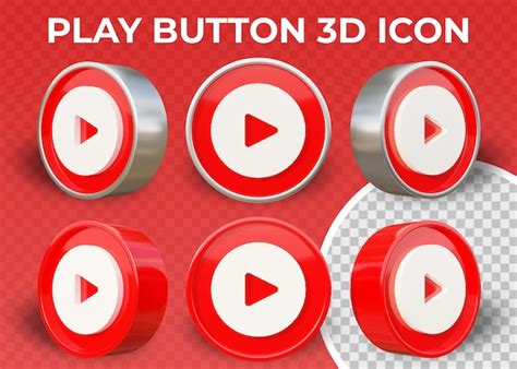 Premium Psd Realistic Flat Play Button Isolated 3d Icon
