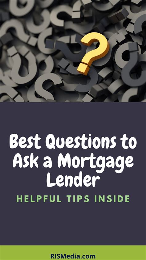 What Are The Best Questions To Ask Mortgage Lenders Visually