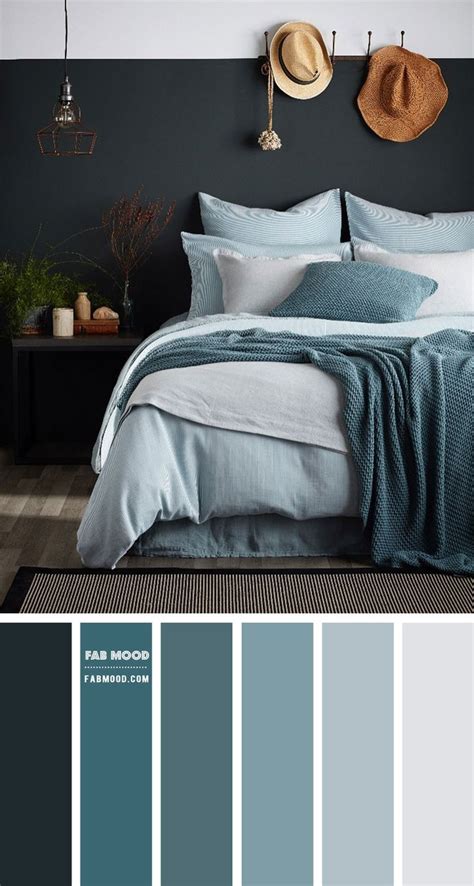 Charcoal Dusty Blue And Teal Bedroom Color Combos Light