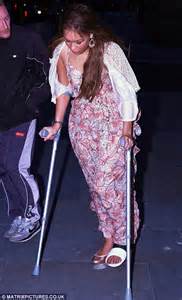 Rebecca Ferguson Looks Glum As She Hobbles On Crutches With A Broken