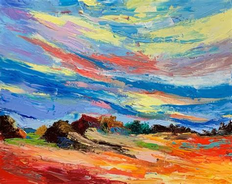 Abstract Landscape Palette Knife Oil Painting Painting By Vita Schagen