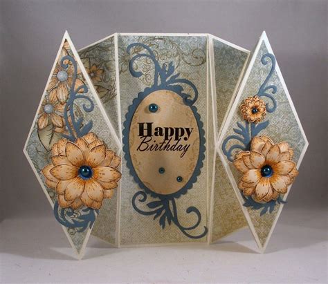 Image Result For Double Diamond Fold Card Fancy Fold Cards Shaped