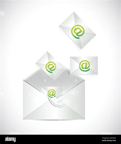 Envelope Full Of Emails Illustration Design Over A White Background